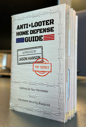 Anti-Looter Complete Home Security Defense Kit with Motion Sensors, Tripwire, Door Jammer, Flood Light, and Window Alarms