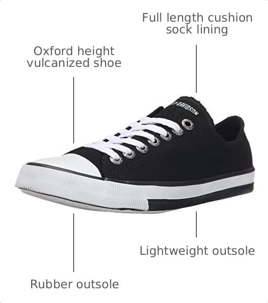 Harley-Davidson Women's Zia Lace-Up Fashion Sneakers Black