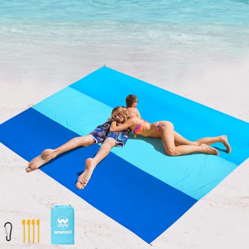 WIWIGO Waterproof Sandproof Beach Blanket Lightweight Nylon Picnic Mat