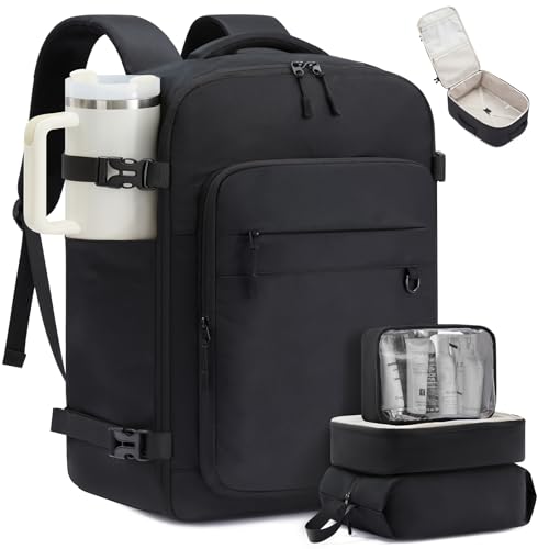 LOVEVOOK Travel Backpack for Women & Men 40L Carry On with 3 Packing Cubes