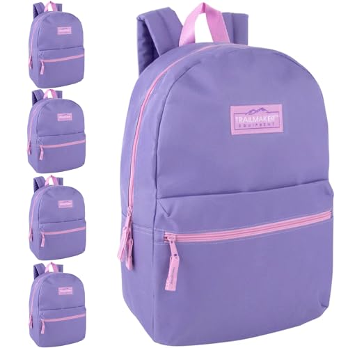 Trail Maker 24 Pack Bulk School Backpacks Assorted Printed Bookbags for Kids