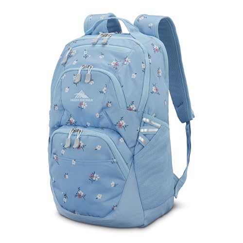 High Sierra Swoop SG Laptop Backpack 17" Drop Protection Floral/Blue