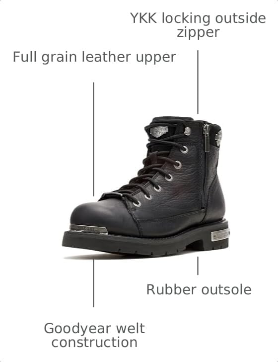Harley-Davidson Men's Chipman Motorcycle Casual Boots Ankle Black