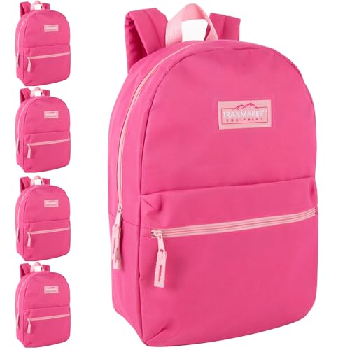 Trail Maker 24 Pack Bulk School Backpacks Assorted Printed Bookbags for Kids
