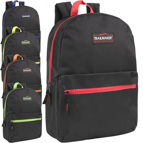 Trail Maker 24 Pack Bulk School Backpacks Assorted Printed Bookbags for Kids