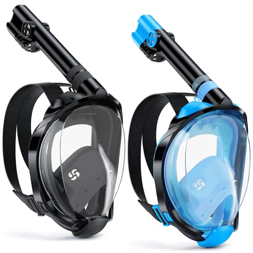 WSTOO Adult Full Face Snorkel Mask 180° Panoramic Anti-Fog