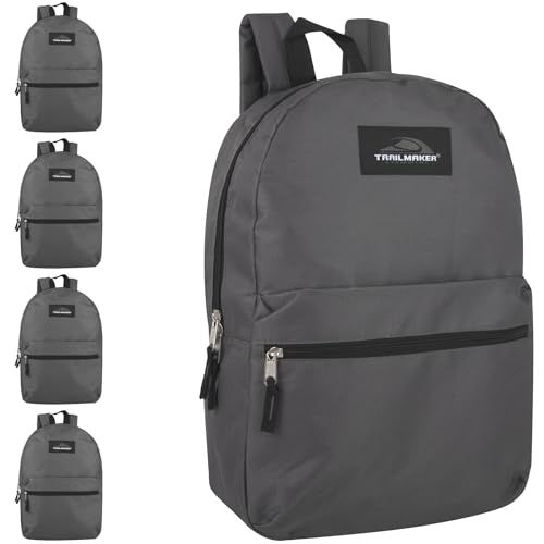 Trail Maker 24 Pack Bulk School Backpacks Assorted Printed Bookbags for Kids