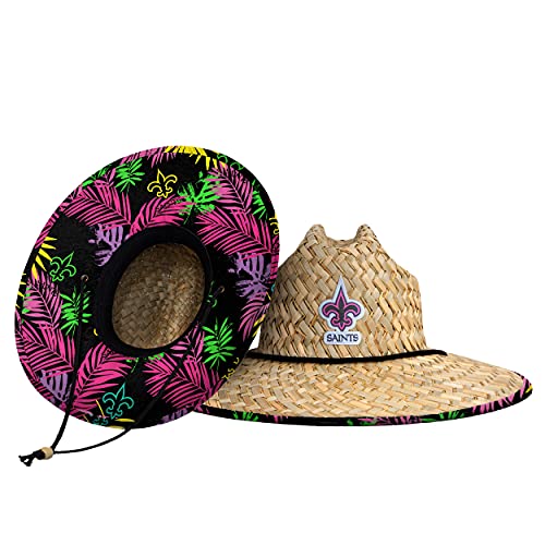 FOCO Men's NCAA College Team Logo Floral Straw Sun Hat
