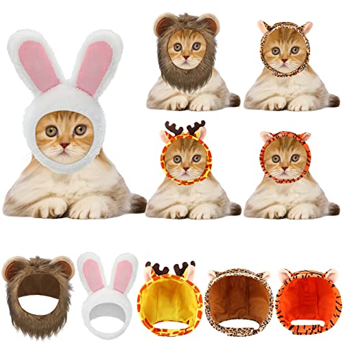 Weewooday 5-Piece Cute Pet Costume Hat Set for Cats & Small Dogs