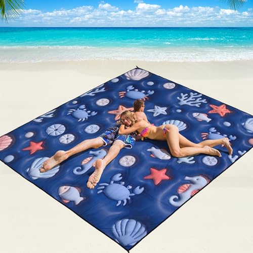 WIWIGO Waterproof Sandproof Beach Blanket Lightweight Nylon Picnic Mat