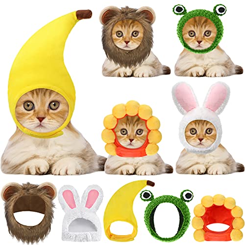 Weewooday 5-Piece Cute Pet Costume Hat Set for Cats & Small Dogs