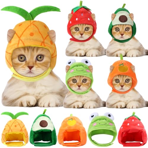 Weewooday 5-Piece Cute Pet Costume Hat Set for Cats & Small Dogs
