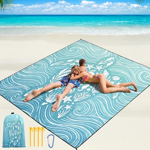 WIWIGO Waterproof Sandproof Beach Blanket Lightweight Nylon Picnic Mat