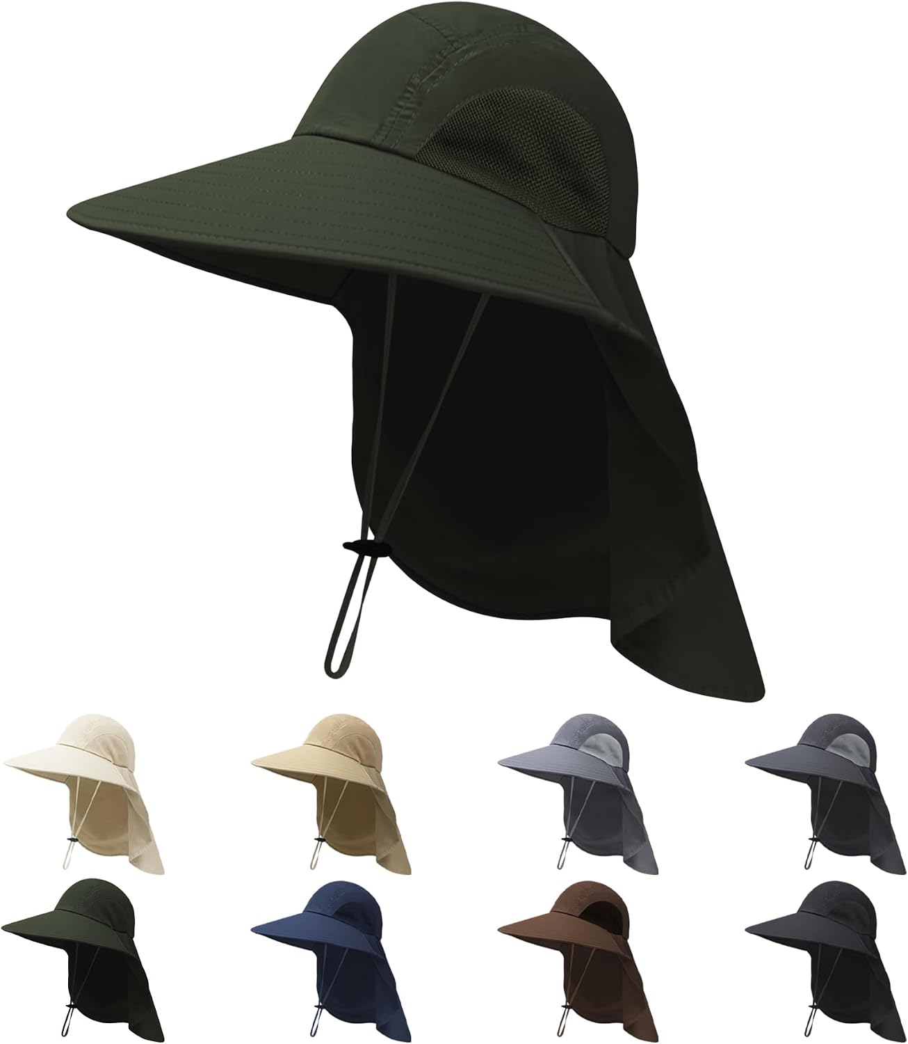 NPQQUAN Unisex UPF 50+ Wide Brim Sun Hat Neck Flap
