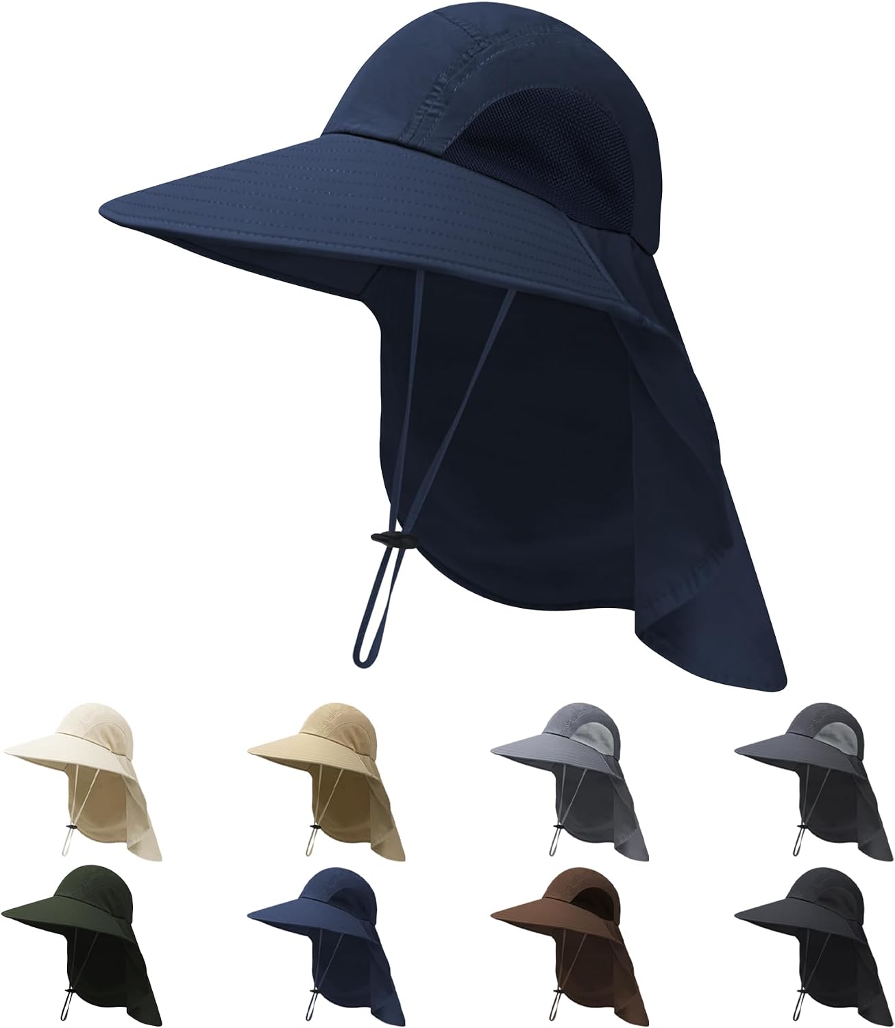 NPQQUAN Unisex UPF 50+ Wide Brim Sun Hat Neck Flap