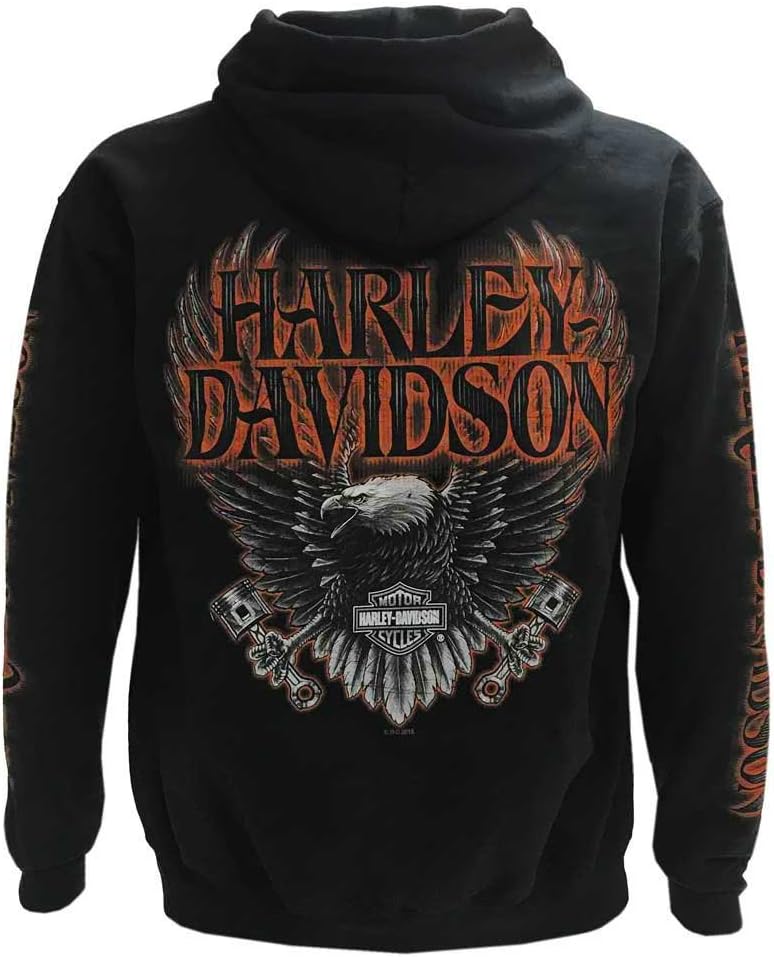 Harley-Davidson Men's Eagle Piston Full-Zip Hoodie Black 30299950