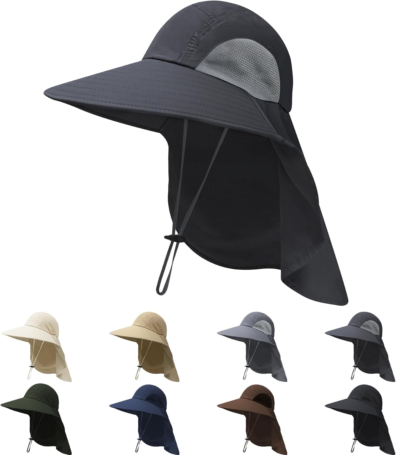 NPQQUAN Unisex UPF 50+ Wide Brim Sun Hat Neck Flap