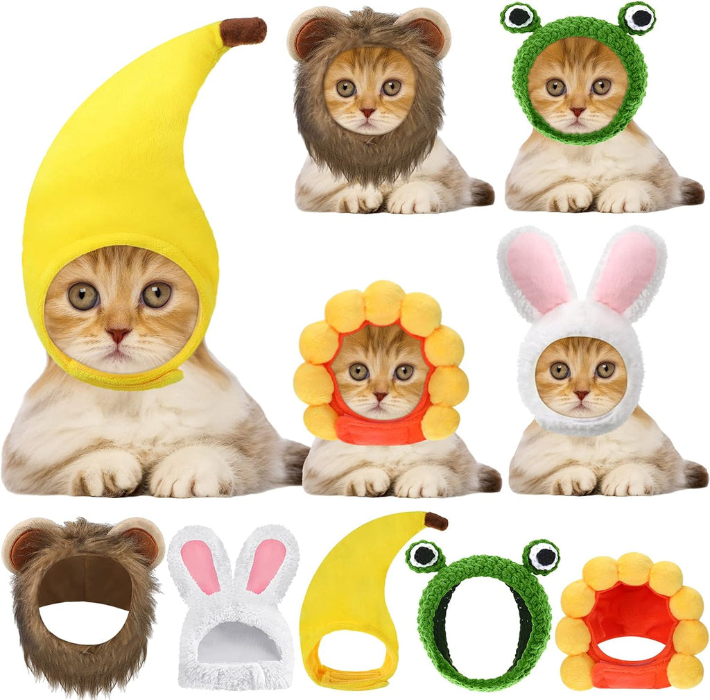 Weewooday 5-Piece Cute Pet Costume Hat Set for Cats & Small Dogs