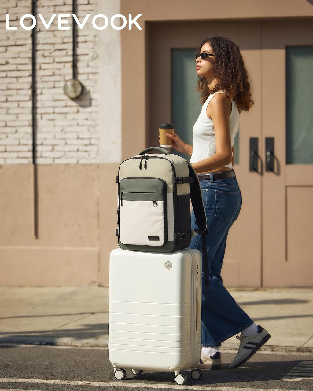LOVEVOOK Travel Backpack for Women & Men 40L Carry On with 3 Packing Cubes