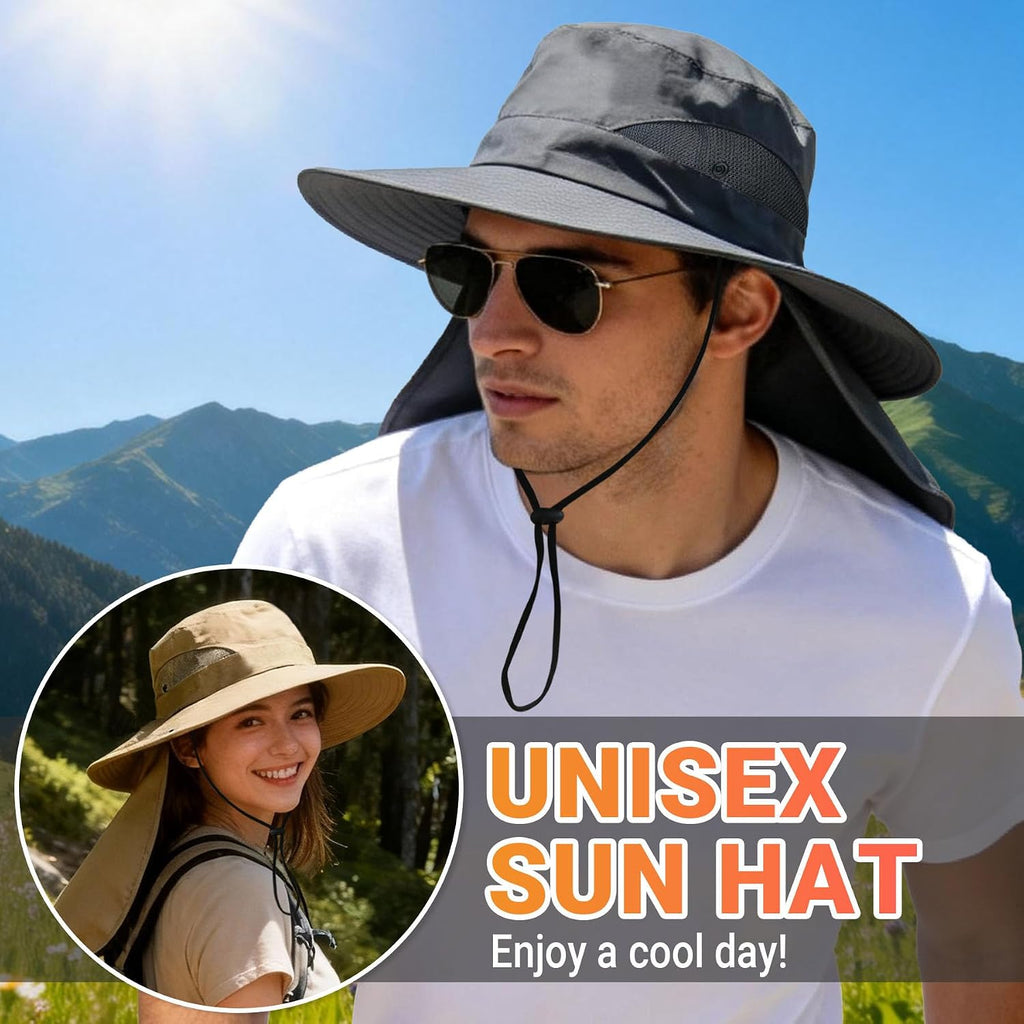 NPQQUAN Unisex UPF 50+ Wide Brim Sun Hat Neck Flap