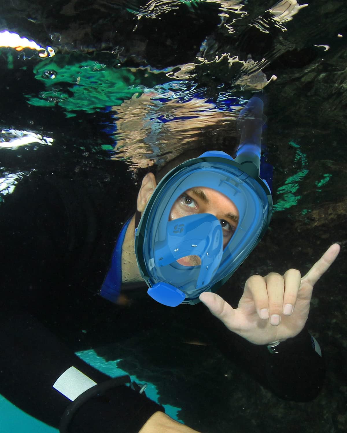 WSTOO Adult Full Face Snorkel Mask 180° Panoramic Anti-Fog
