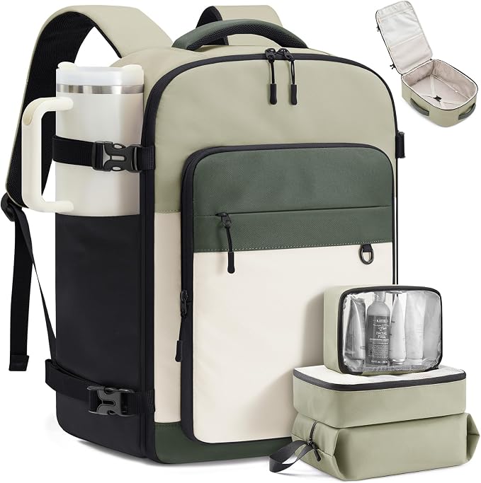 LOVEVOOK Travel Backpack for Women & Men 40L Carry On with 3 Packing Cubes
