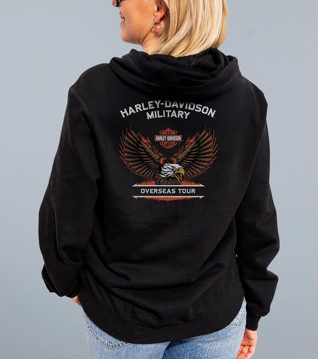 Harley-Davidson Women's Military Overseas Tour Pullover Hoodie Black