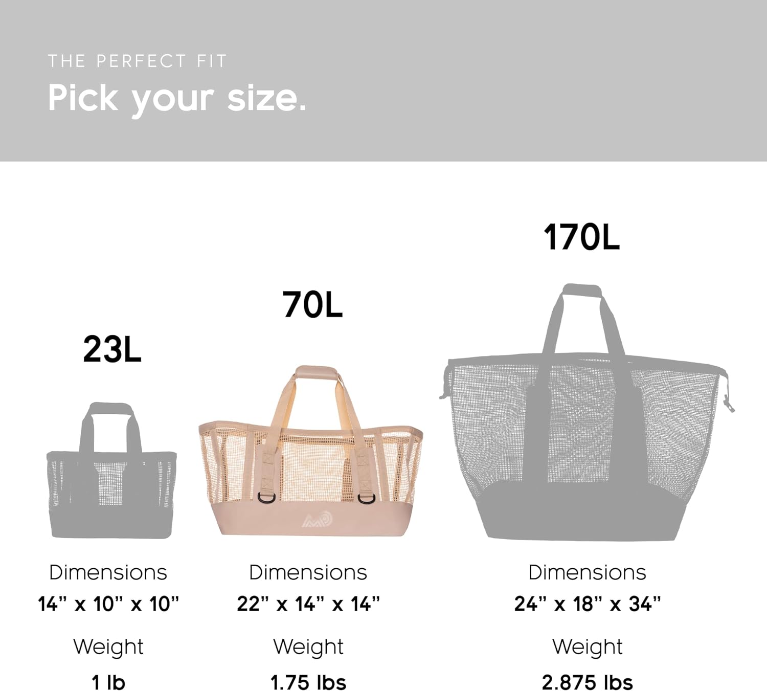 MISSION CASSI Heavy-Duty Outdoor Tote Bag, Waterproof Marine-Grade Mesh