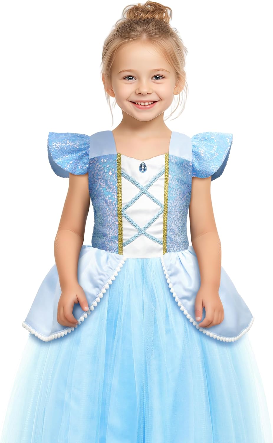 BLINGCOS Girls' Light Up Princess Dress RGB LED Music Sync Costume with Accessories