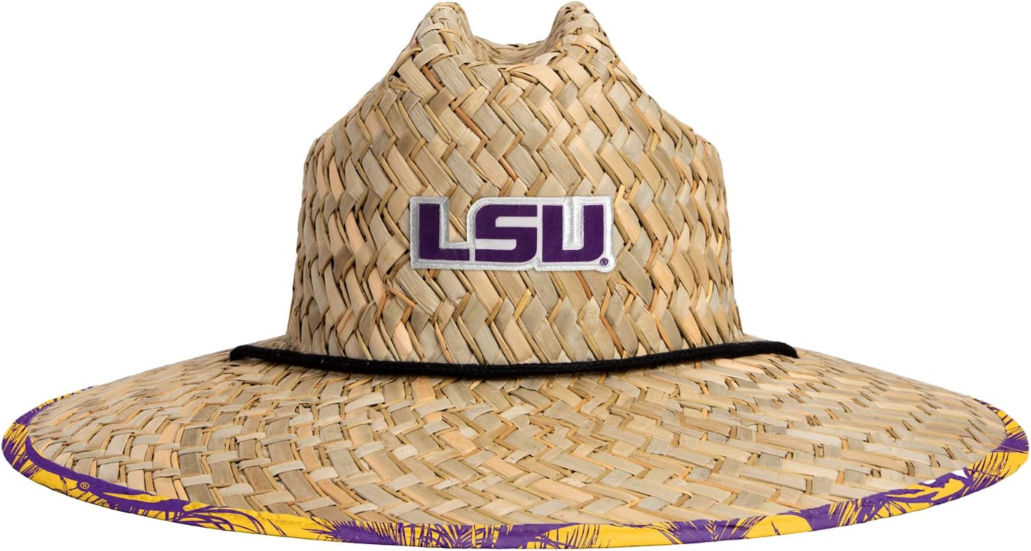 FOCO Men's NCAA College Team Logo Floral Straw Sun Hat