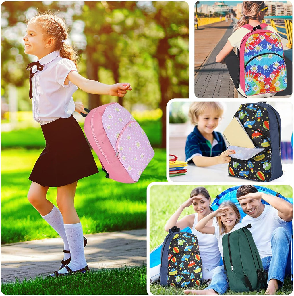 Clysee 24 Pack Bulk School Backpacks Assorted Printed Bookbags for Kids