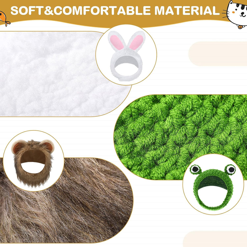 Weewooday 5-Piece Cute Pet Costume Hat Set for Cats & Small Dogs