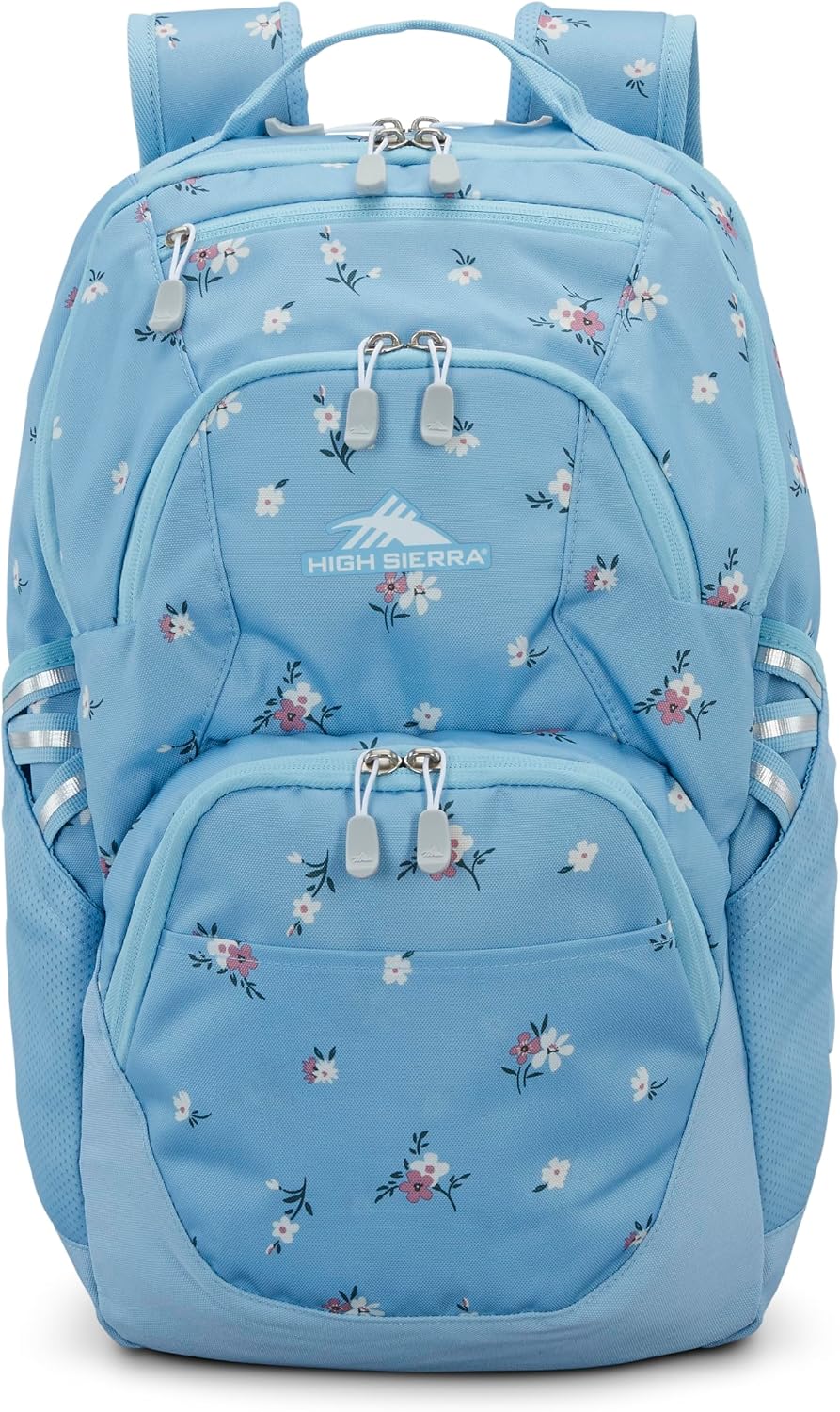 High Sierra Swoop SG Laptop Backpack 17" Drop Protection Floral/Blue