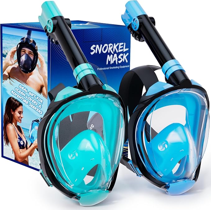 WSTOO Adult Full Face Snorkel Mask 180° Panoramic Anti-Fog