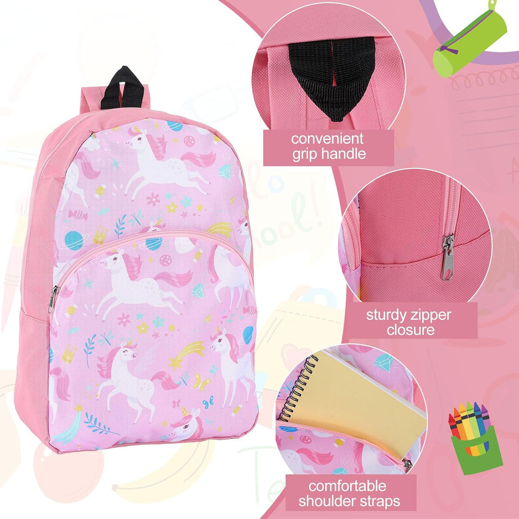 Clysee 24 Pack Bulk School Backpacks Assorted Printed Bookbags for Kids