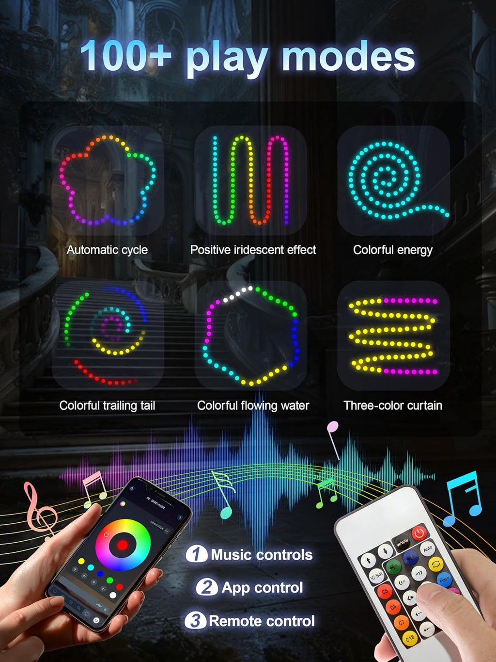 BLINGCOS Girls' Light Up Princess Dress RGB LED Music Sync Costume with Accessories