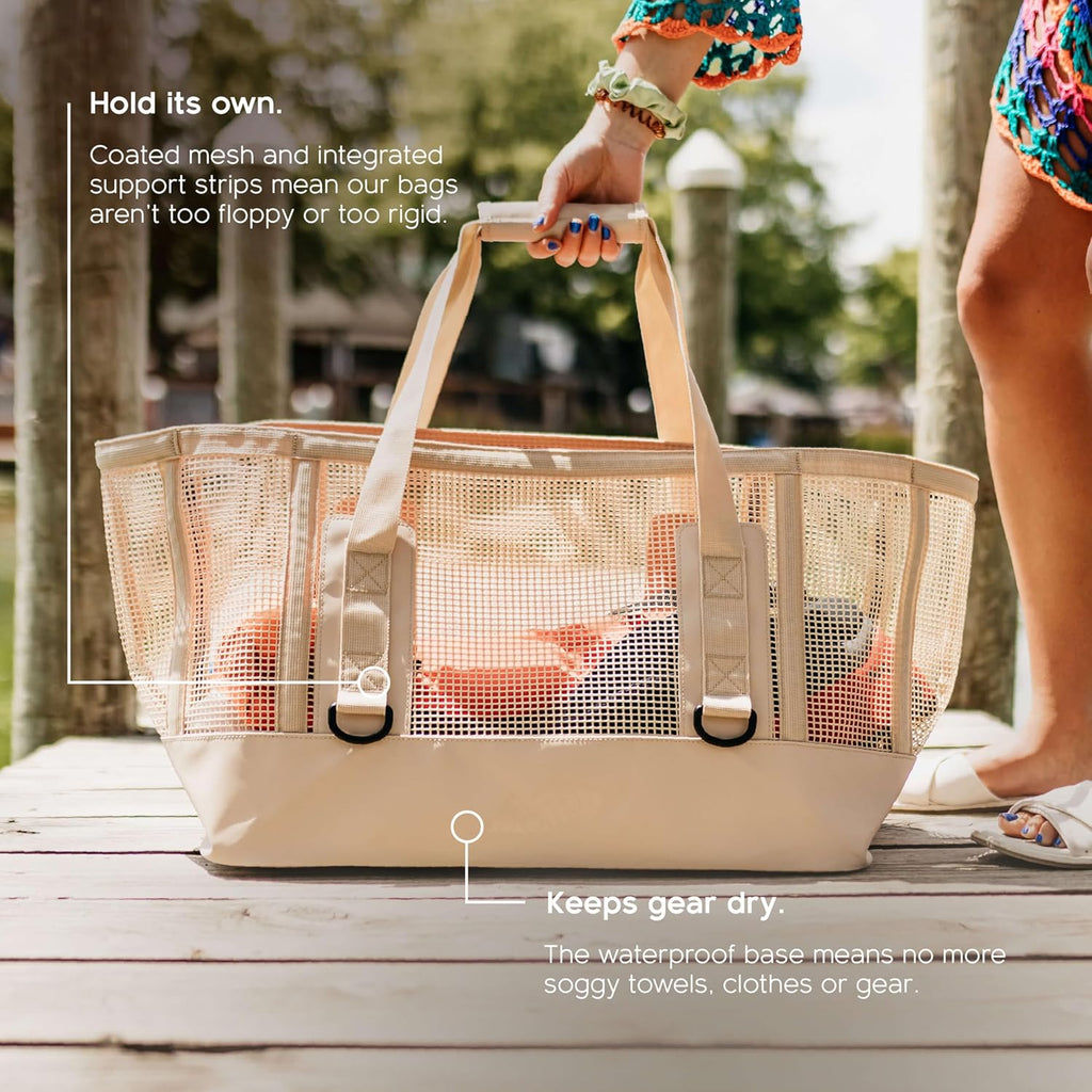 MISSION CASSI Heavy-Duty Outdoor Tote Bag, Waterproof Marine-Grade Mesh