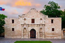 Expedia: San Antonio Hotel great deal and Bundles for The Alamo in San Antonio, Texas, shown is the historic stone building
