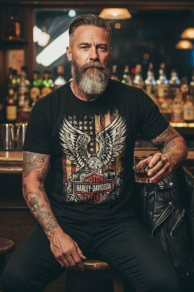 Harley-Davidson Men's Up-Swept Eagle T-Shirt Harley-Davidson short sleeve t-shirt with style