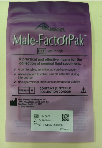 Male-Factor Pak Fertility Test Collection Condom MFP