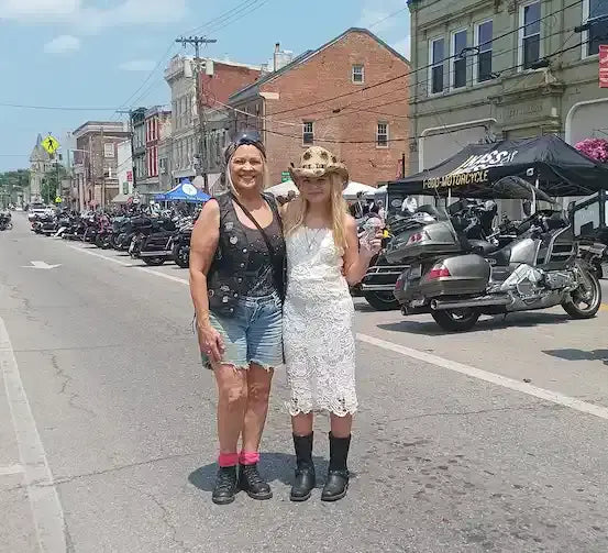 Motorcycle Leather Vest Buffalo and the Harley-Davidson Women's Boot Ankle match up in perfection