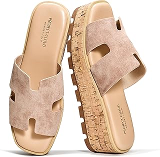 WRCVS Beige Woven Strap Platform Wedge Sandals Bohemian Style