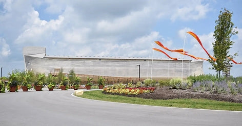 Expedia: Cincinnati Airport & KY Aquarium. A large Ark replica of Noahs Ark in KY. This vessel is to scale and is massive.