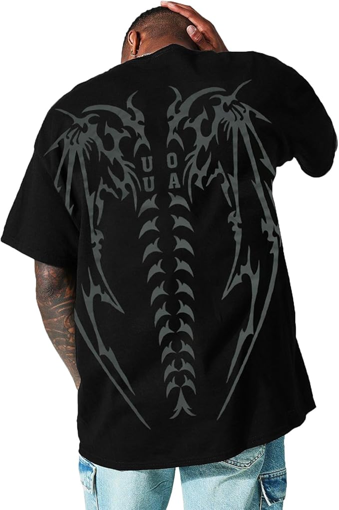 Oversized Cartoon Print Short Sleeve T-Shirt Men's