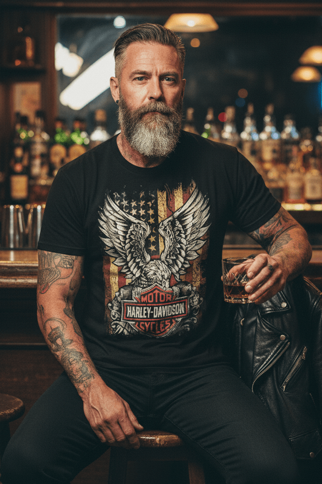 Harley-Davidson Men's Up-Swept Eagle T-Shirt Harley-Davidson short sleeve t-shirt with style