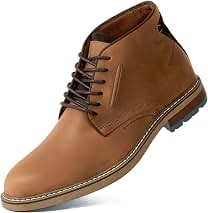 Men's Chelsea Ankle Boots Lace-Up Thick Sole Leather Retro