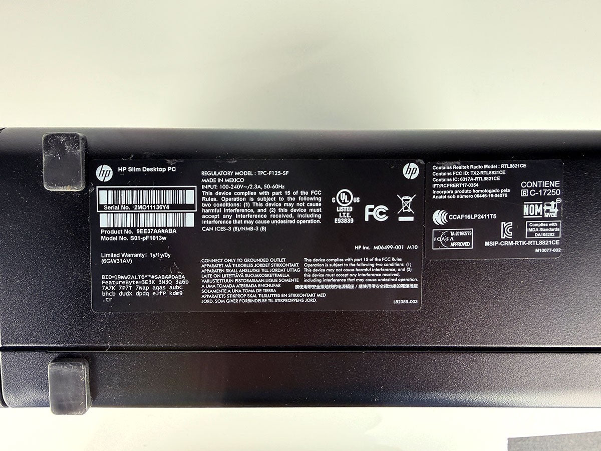 HP Slim S01-PF1013W SFF Desktop PC Intel i3-10100 16GB 256GB W11H DVD/RW